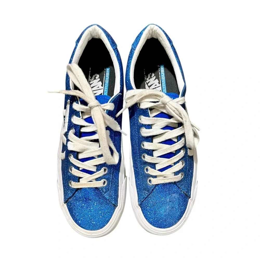 Vans Sid Ni Glitter Sneakers Size 9.5 Blue